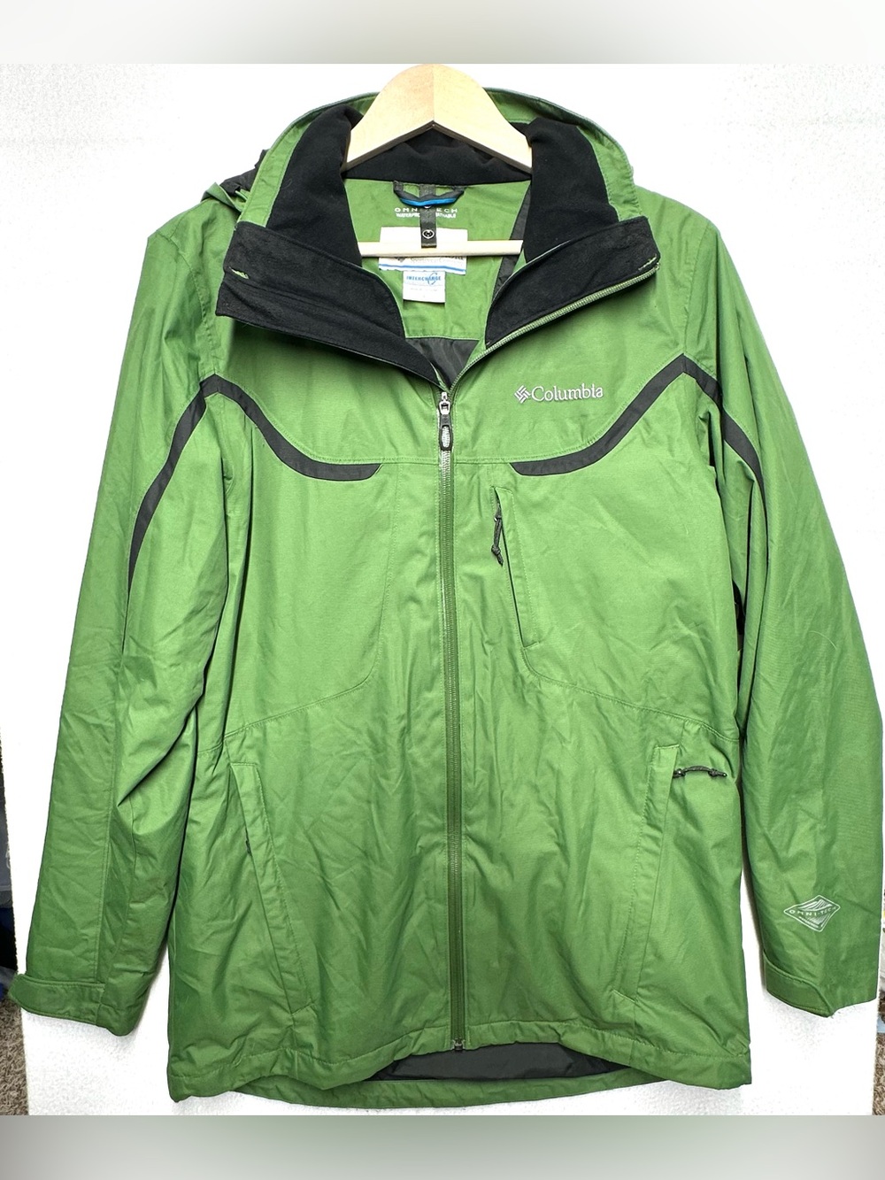 Columbia Whirlibird Men’s Small Omni-Tech Interchange Waterproof Jacket Green